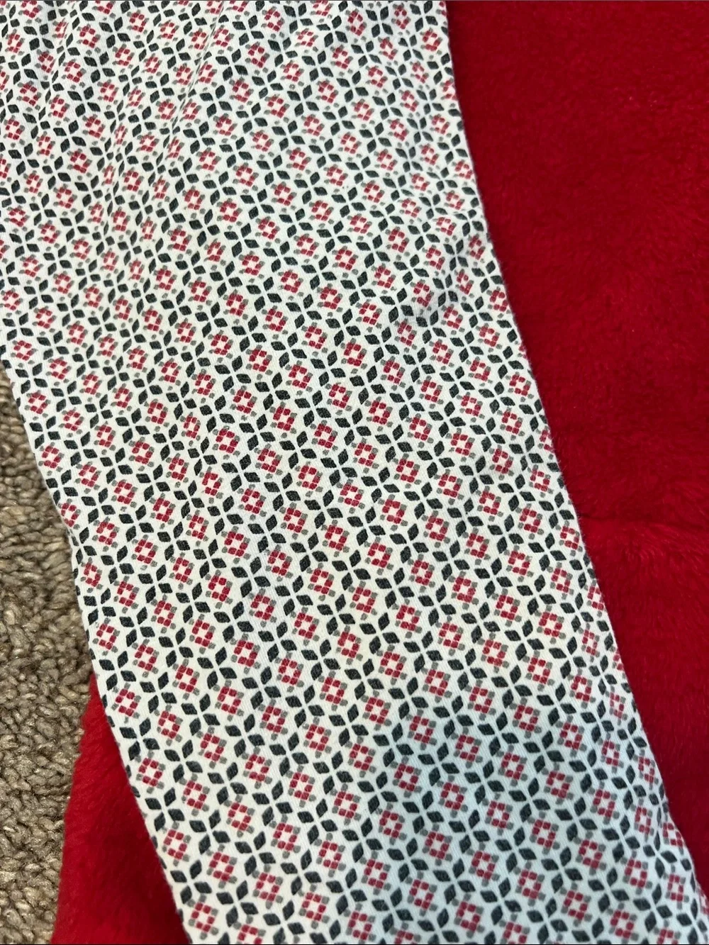 Carter's Red Fuzzy Pullover with Patterned Leggings